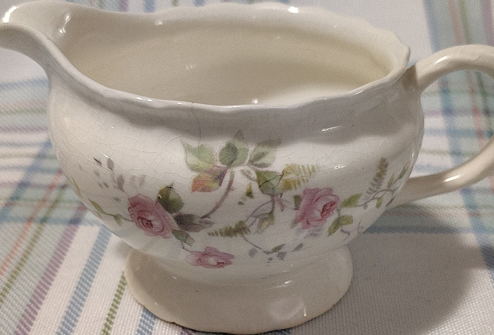 Vintage Pope-Gosser Sterling Rosemont China Creamer Floral Pattern, USA, 3159